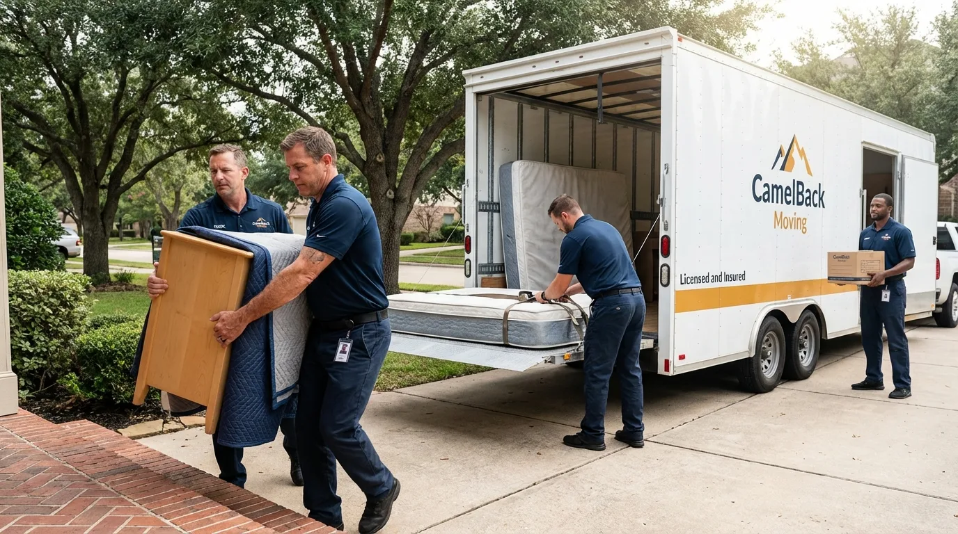 Crew loading residential truck for cross-state move from Atlanta, GA